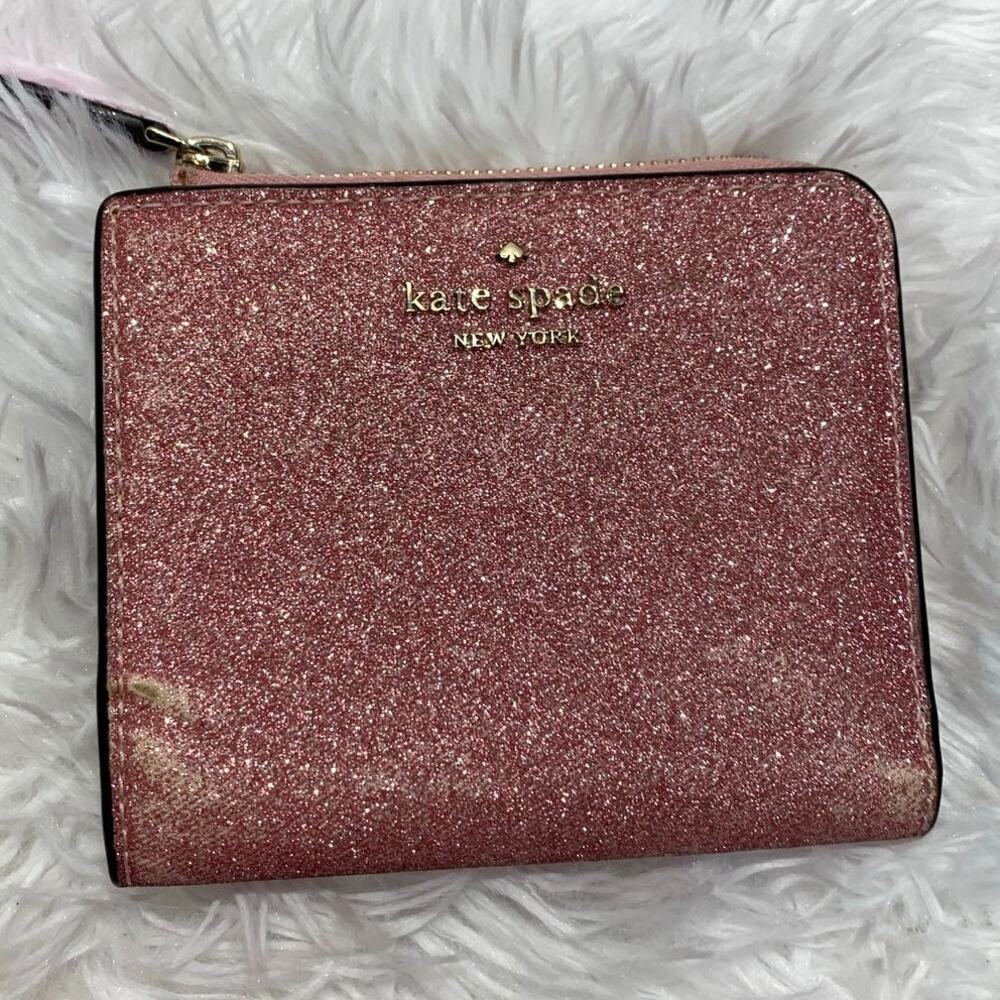 Kate Spade Pink Bifold Glitter Wallet